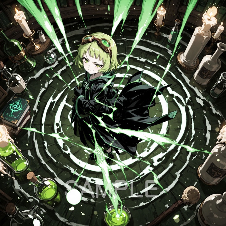 ホラーな世界の魔法少女シリーズ+ちびキャラ素材 vol.5【毒舌魔女「ラクス」】