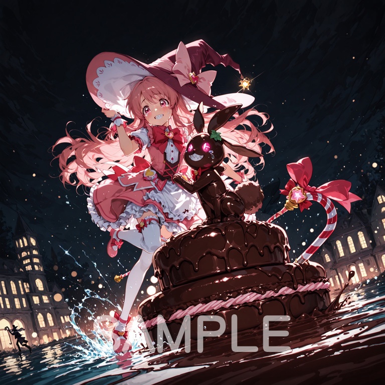 ホラーな世界の魔法少女シリーズ+ちびキャラ素材 vol.6 甘党魔女「ミント」】あまあま殺意のデザート魔法!【ふわもこスイーツ魔女素材パック】