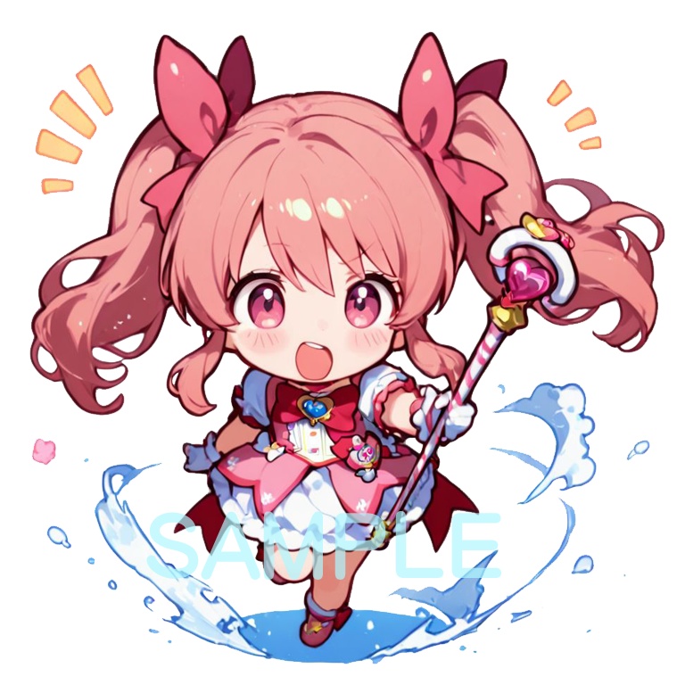 ホラーな世界の魔法少女シリーズ+ちびキャラ素材 vol.6 甘党魔女「ミント」】あまあま殺意のデザート魔法!【ふわもこスイーツ魔女素材パック】