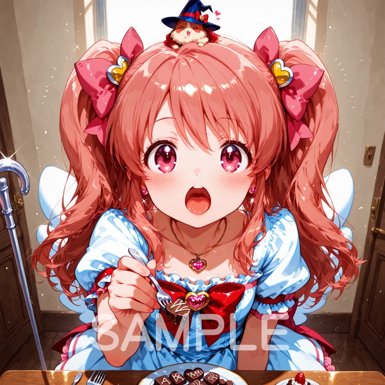 ホラーな世界の魔法少女シリーズ+ちびキャラ素材 vol.6 甘党魔女「ミント」】あまあま殺意のデザート魔法!【ふわもこスイーツ魔女素材パック】