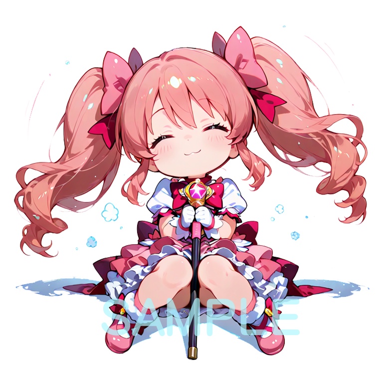 ホラーな世界の魔法少女シリーズ+ちびキャラ素材 vol.6 甘党魔女「ミント」】あまあま殺意のデザート魔法!【ふわもこスイーツ魔女素材パック】