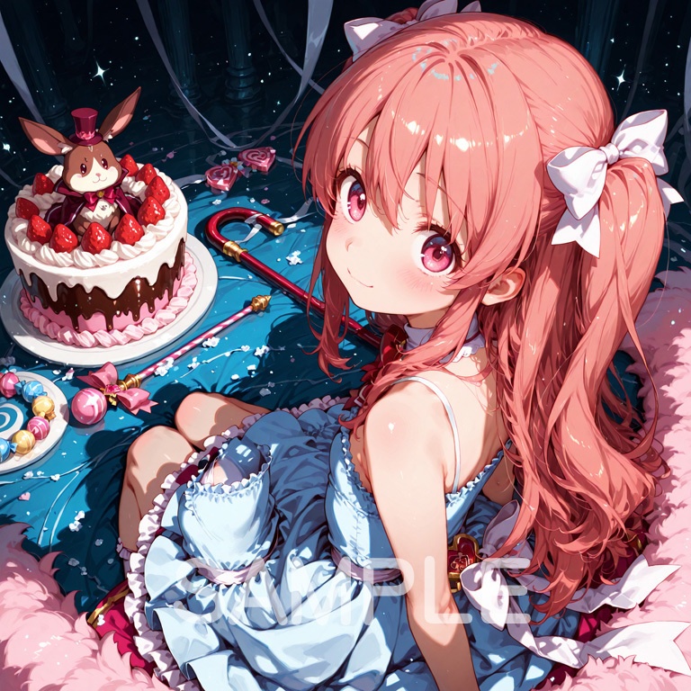 ホラーな世界の魔法少女シリーズ+ちびキャラ素材 vol.6 甘党魔女「ミント」】あまあま殺意のデザート魔法!【ふわもこスイーツ魔女素材パック】