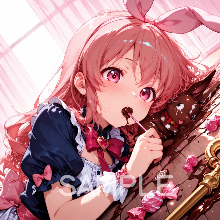 ホラーな世界の魔法少女シリーズ+ちびキャラ素材 vol.6 甘党魔女「ミント」】あまあま殺意のデザート魔法!【ふわもこスイーツ魔女素材パック】