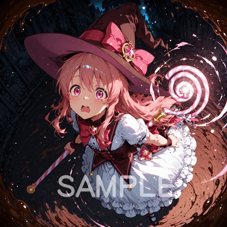 ホラーな世界の魔法少女シリーズ+ちびキャラ素材 vol.6 甘党魔女「ミント」】あまあま殺意のデザート魔法!【ふわもこスイーツ魔女素材パック】