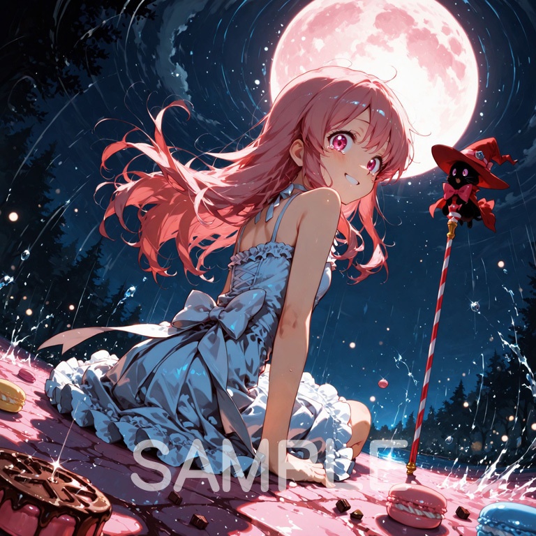 ホラーな世界の魔法少女シリーズ+ちびキャラ素材 vol.6 甘党魔女「ミント」】あまあま殺意のデザート魔法!【ふわもこスイーツ魔女素材パック】