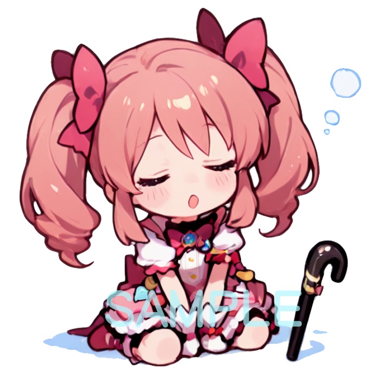 ホラーな世界の魔法少女シリーズ+ちびキャラ素材 vol.6 甘党魔女「ミント」】あまあま殺意のデザート魔法!【ふわもこスイーツ魔女素材パック】