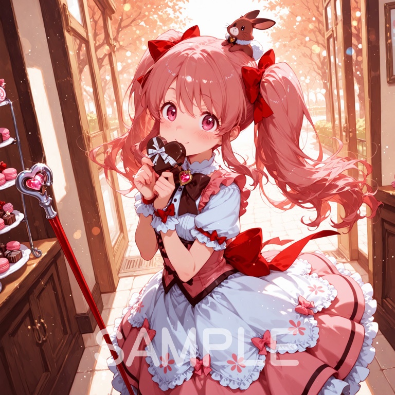 ホラーな世界の魔法少女シリーズ+ちびキャラ素材 vol.6 甘党魔女「ミント」】あまあま殺意のデザート魔法!【ふわもこスイーツ魔女素材パック】