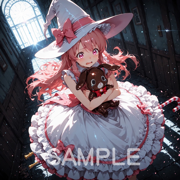 ホラーな世界の魔法少女シリーズ+ちびキャラ素材 vol.6 甘党魔女「ミント」】あまあま殺意のデザート魔法!【ふわもこスイーツ魔女素材パック】