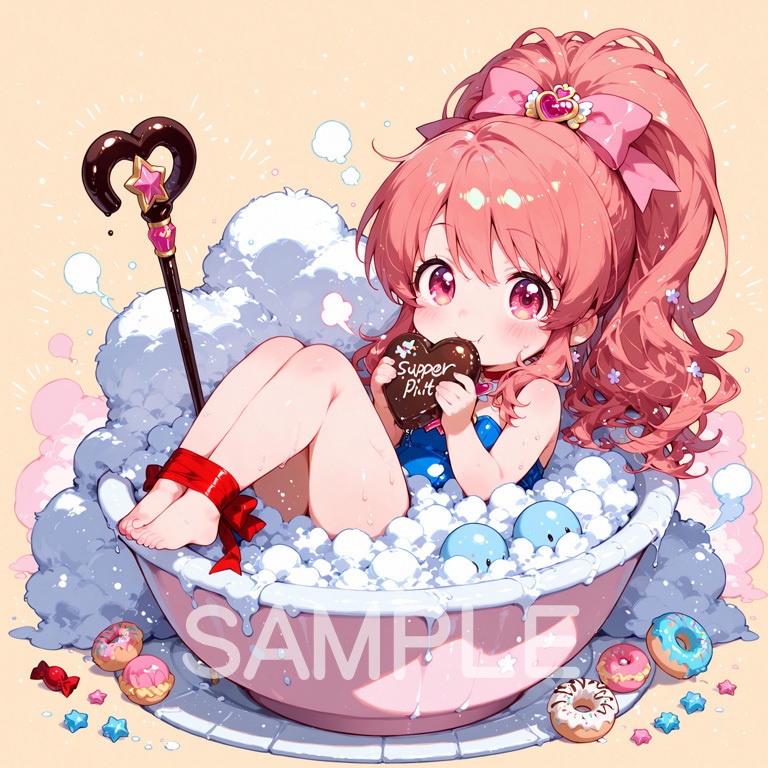 ホラーな世界の魔法少女シリーズ+ちびキャラ素材 vol.6 甘党魔女「ミント」】あまあま殺意のデザート魔法!【ふわもこスイーツ魔女素材パック】