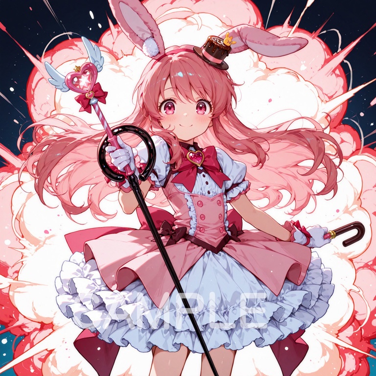 ホラーな世界の魔法少女シリーズ+ちびキャラ素材 vol.6 甘党魔女「ミント」】あまあま殺意のデザート魔法!【ふわもこスイーツ魔女素材パック】