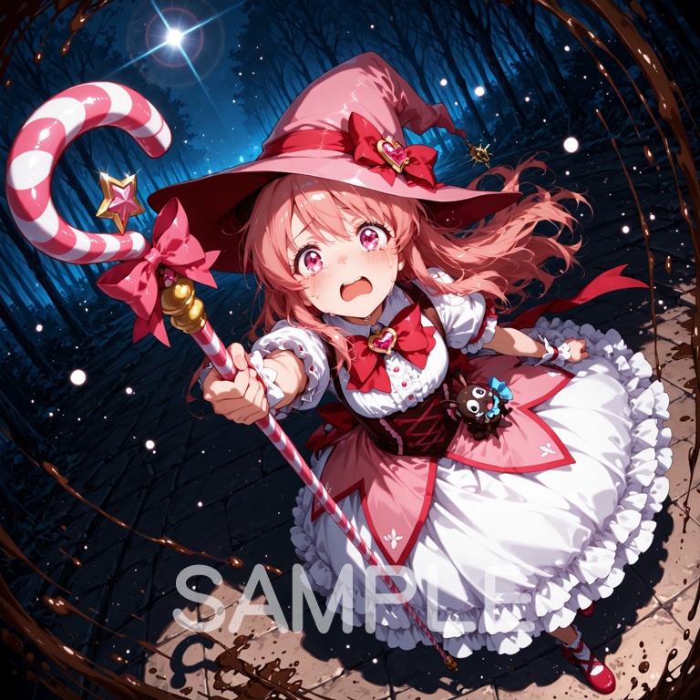 ホラーな世界の魔法少女シリーズ+ちびキャラ素材 vol.6 甘党魔女「ミント」】あまあま殺意のデザート魔法!【ふわもこスイーツ魔女素材パック】