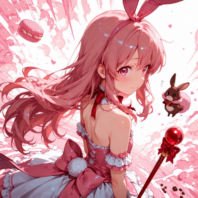 ホラーな世界の魔法少女シリーズ+ちびキャラ素材 vol.6 甘党魔女「ミント」】あまあま殺意のデザート魔法!【ふわもこスイーツ魔女素材パック】