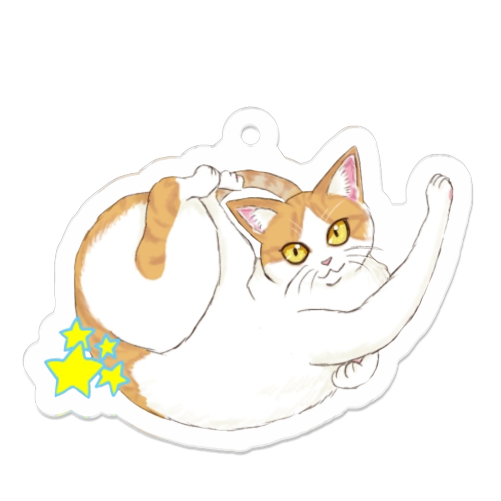茶白ねこアクキー