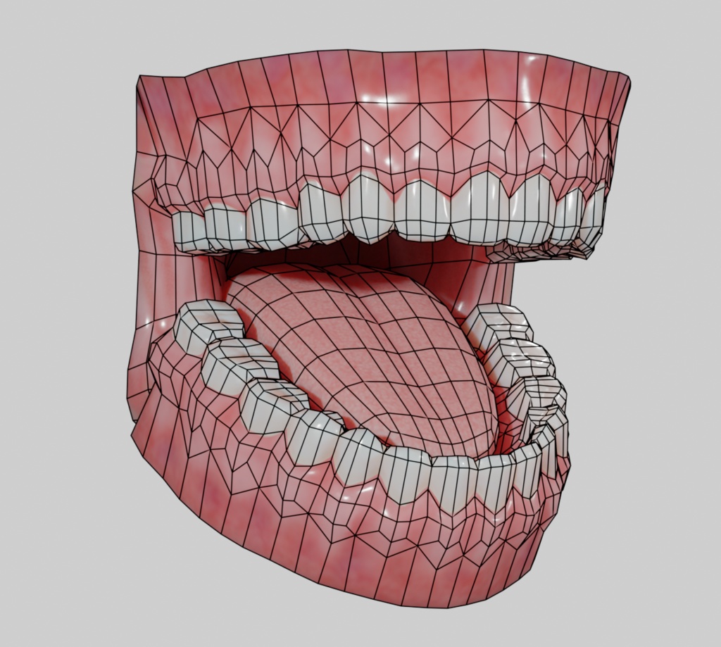 【3Dモデル】口の中モデル【口、歯、舌】
