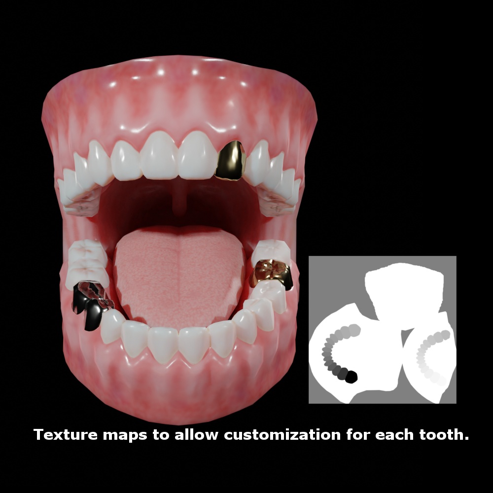 【3Dモデル】口の中モデル【口、歯、舌】