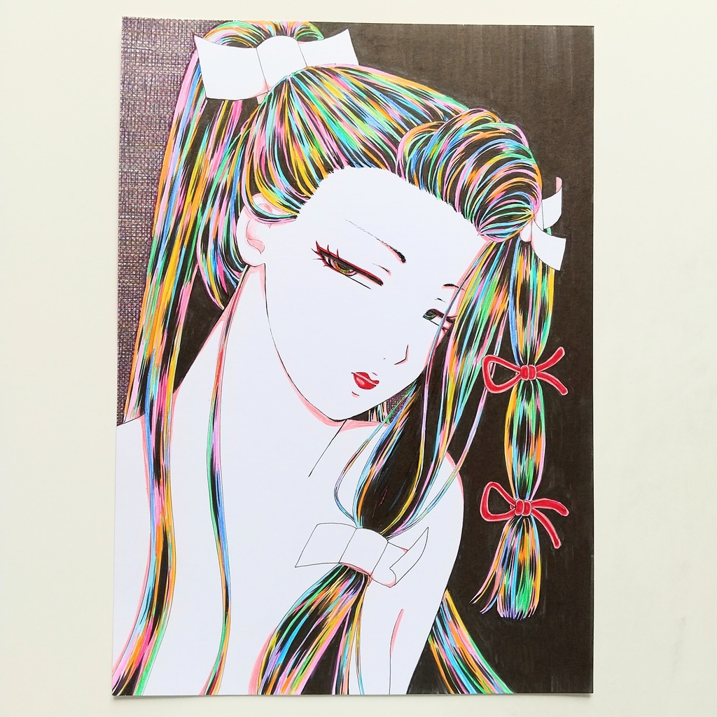 原画　「結んだ髪」