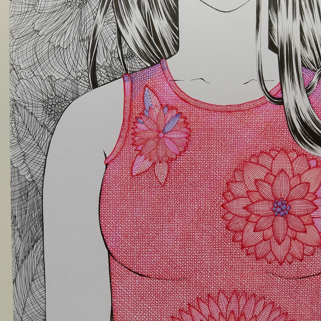 原画 「赤い花」