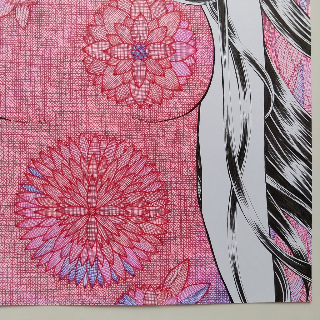 原画 「赤い花」