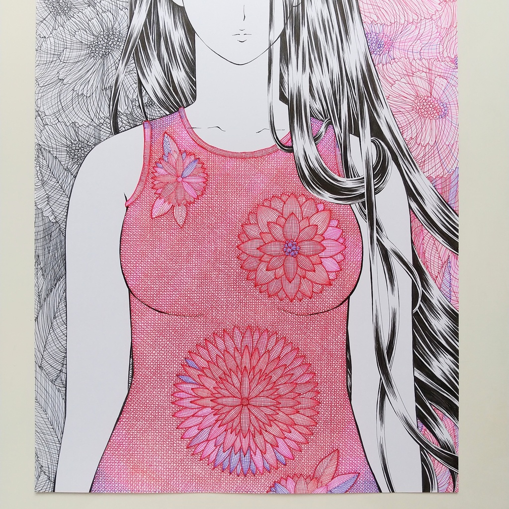 原画 「赤い花」