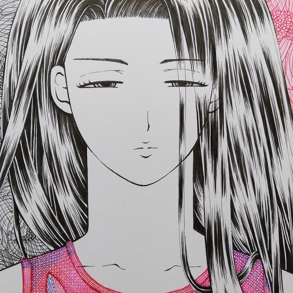 原画 「赤い花」