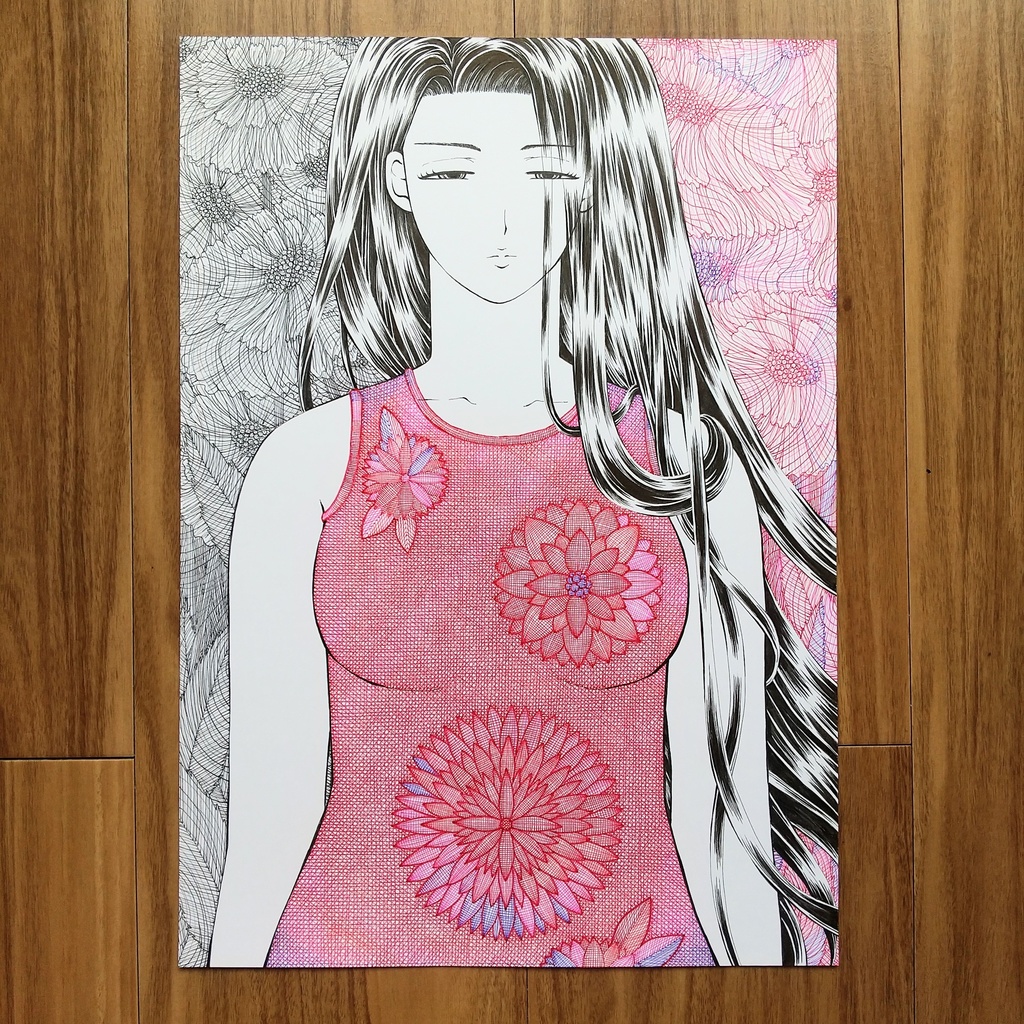 原画　「赤い花」