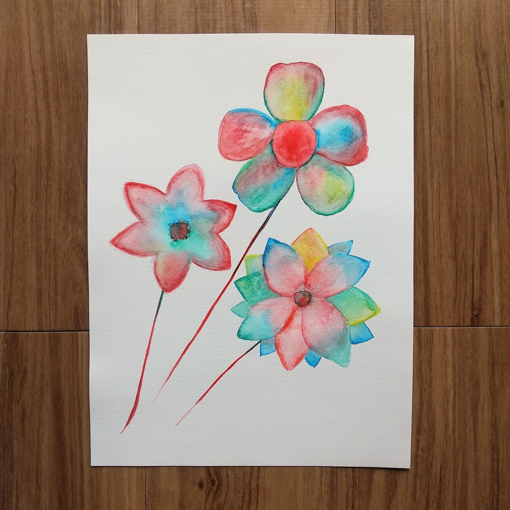 原画   「三滴の血、あるいは三本の花」
