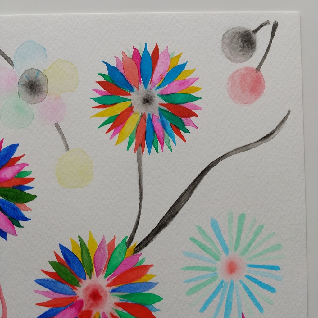 水彩画 「どこにも存在しない花」