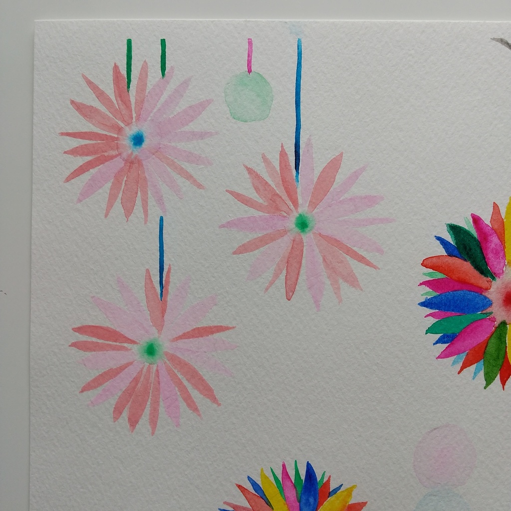 水彩画 「どこにも存在しない花」