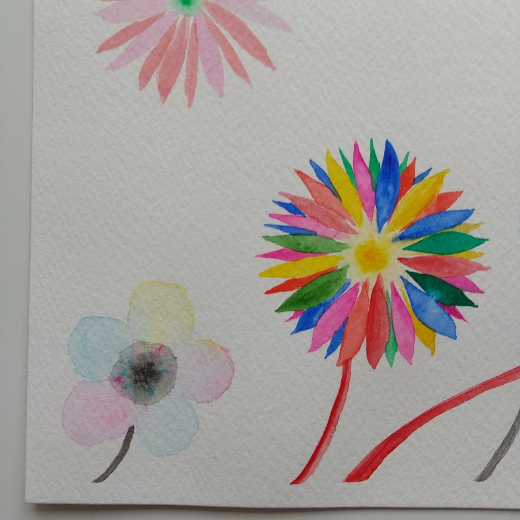 水彩画 「どこにも存在しない花」