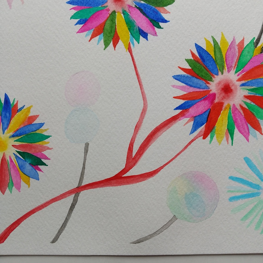 水彩画 「どこにも存在しない花」