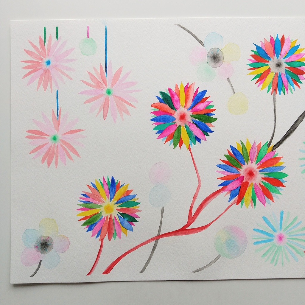 水彩画 「どこにも存在しない花」