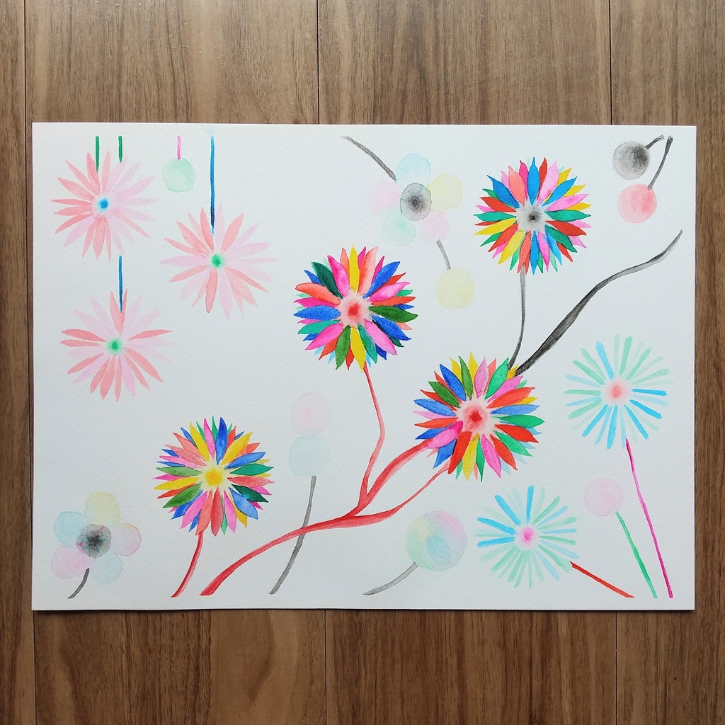 水彩画     「どこにも存在しない花」