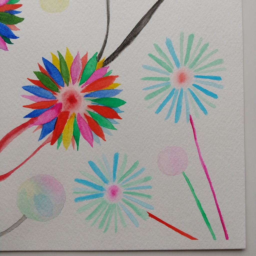 水彩画 「どこにも存在しない花」