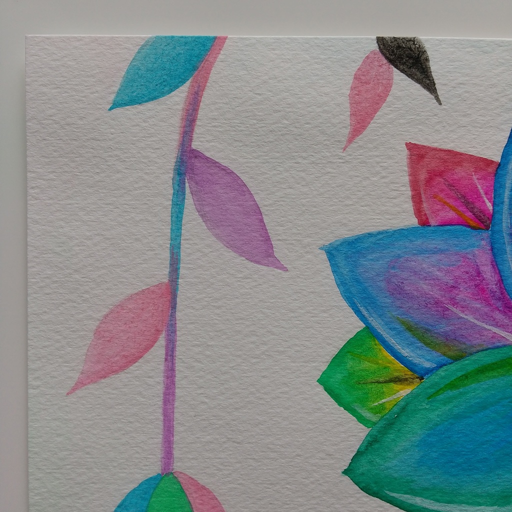 水彩画   「どこにも存在しない花・3」