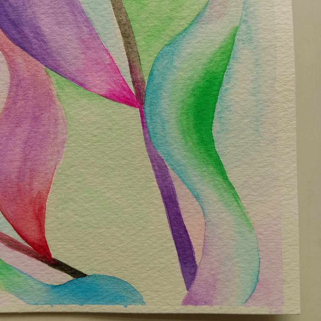 水彩画   「どこにも存在しない花・3」