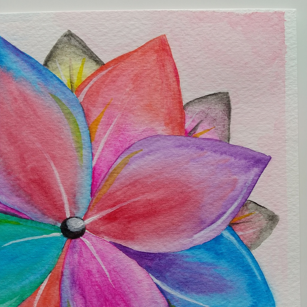 水彩画   「どこにも存在しない花・3」