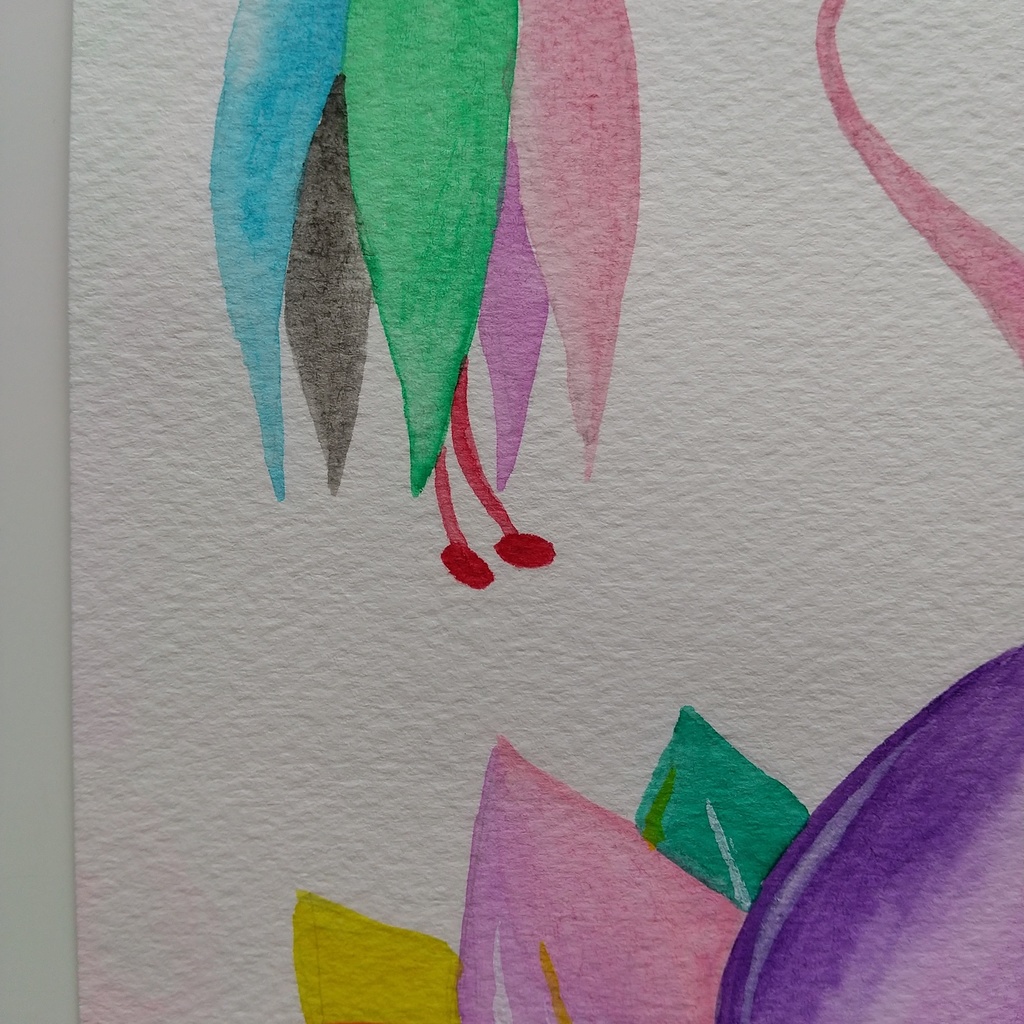 水彩画   「どこにも存在しない花・3」