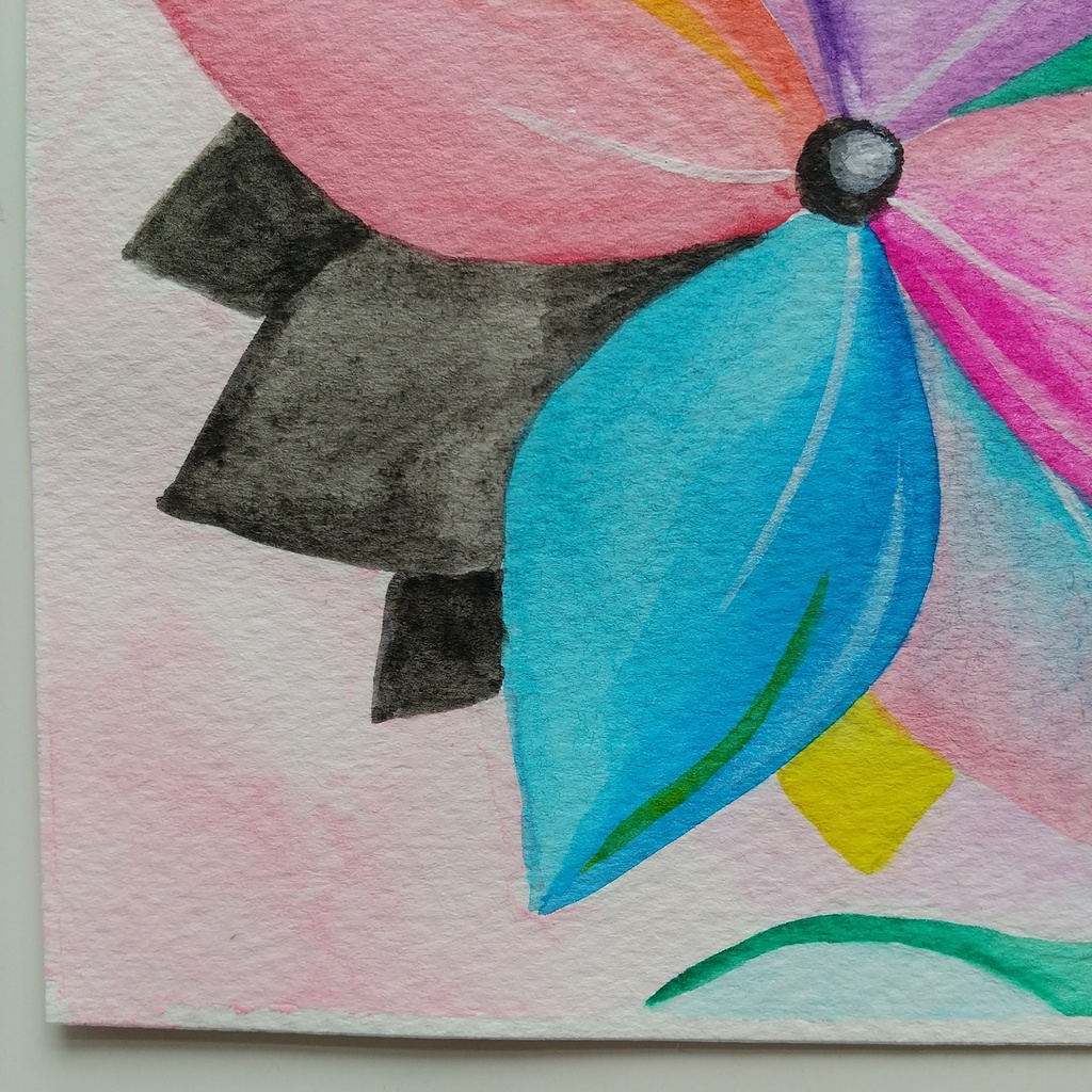 水彩画   「どこにも存在しない花・3」