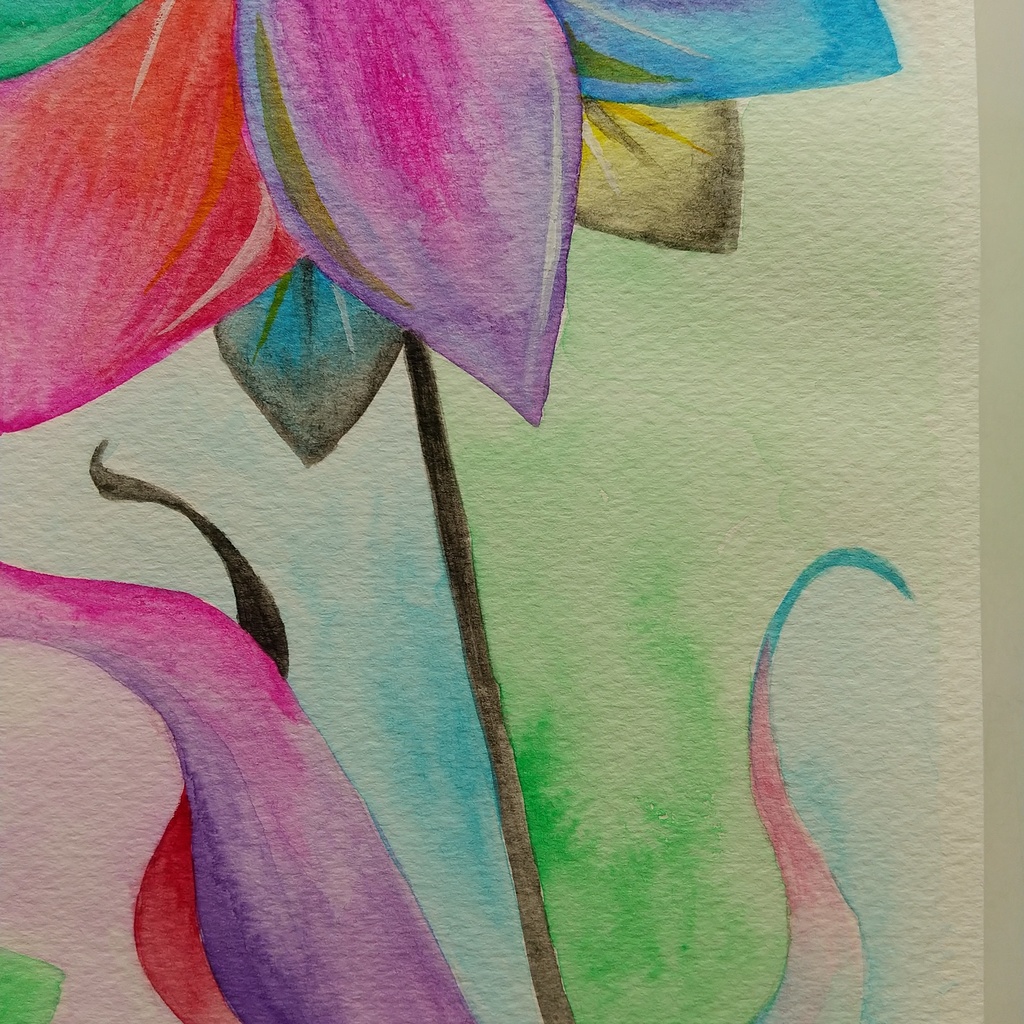 水彩画   「どこにも存在しない花・3」