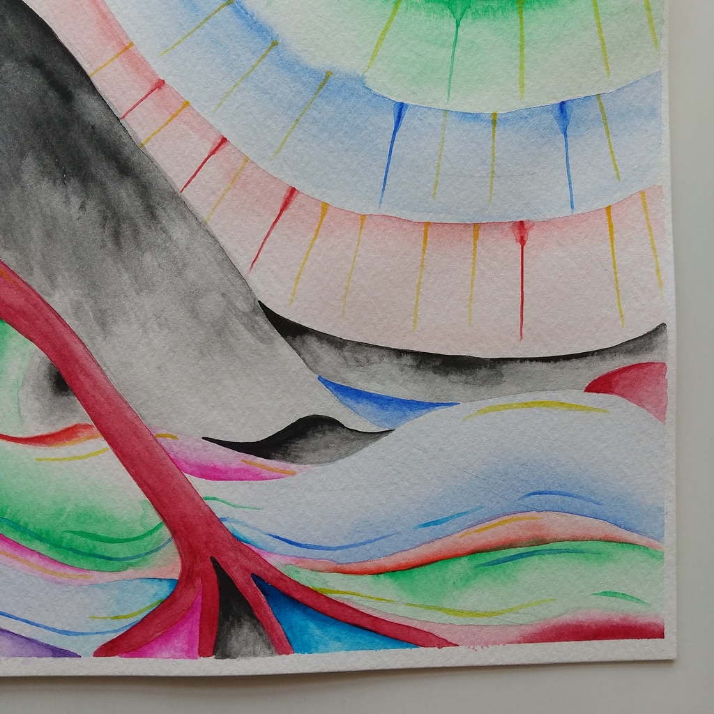 水彩画   「決して辿り着かない家」