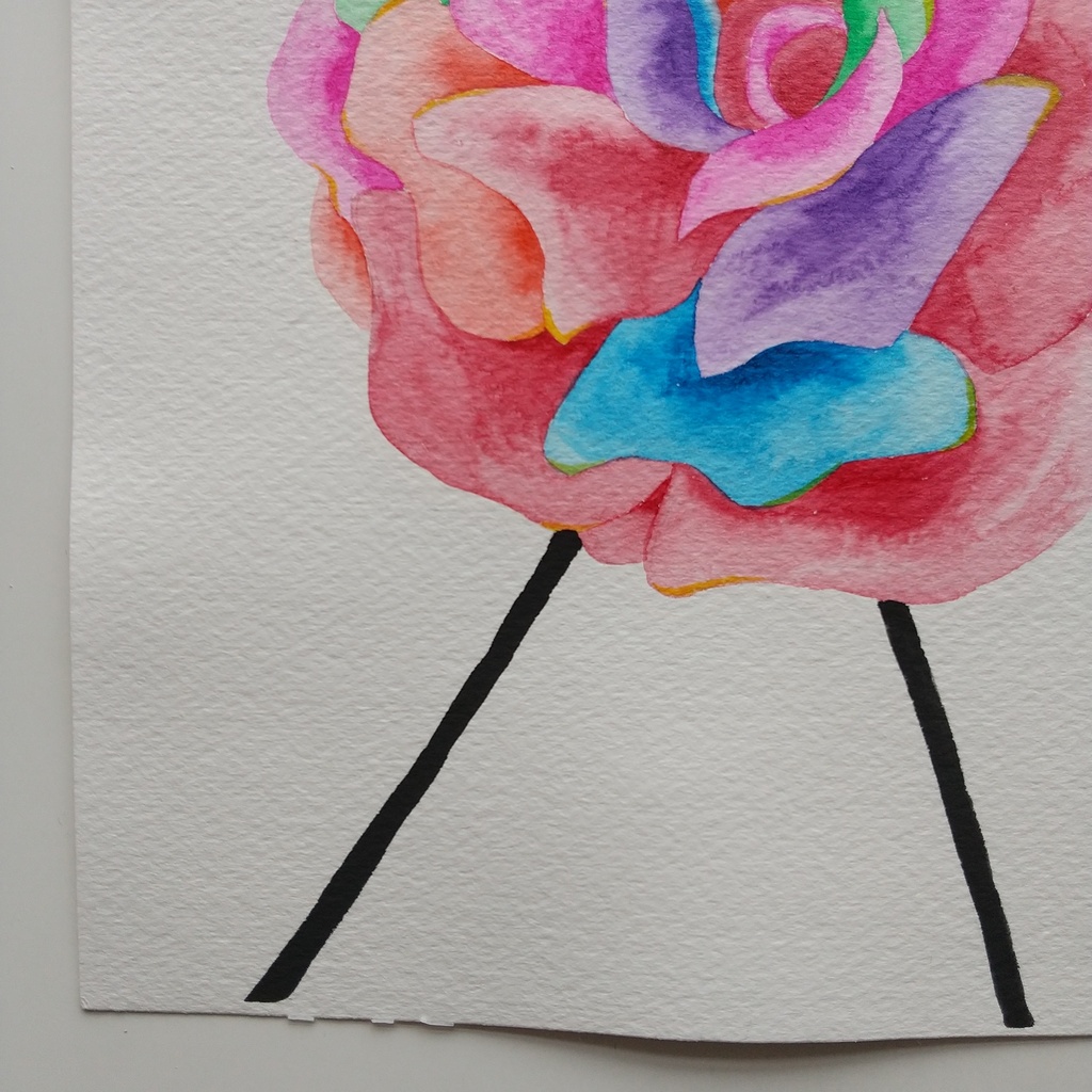 水彩画「どこにも存在しない花【4】」