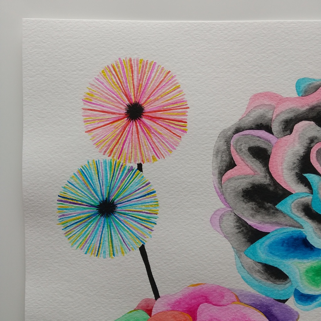 水彩画「どこにも存在しない花【4】」