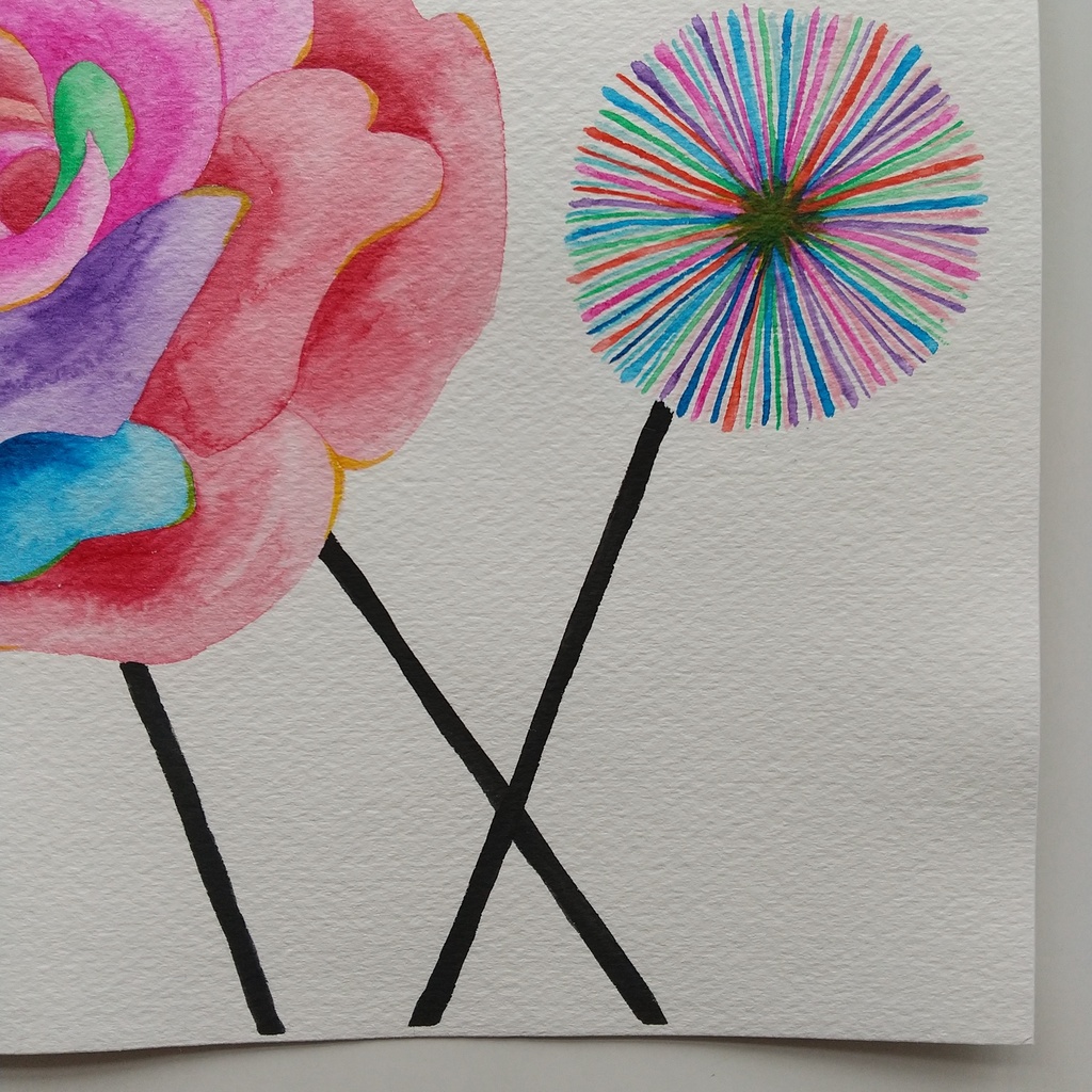 水彩画「どこにも存在しない花【4】」