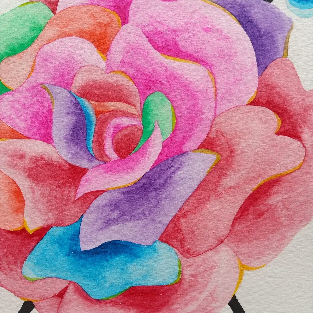 水彩画「どこにも存在しない花【4】」