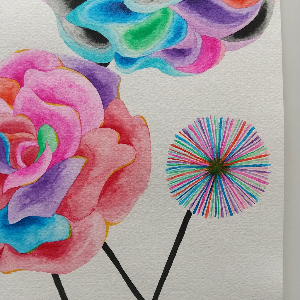 水彩画「どこにも存在しない花【4】」