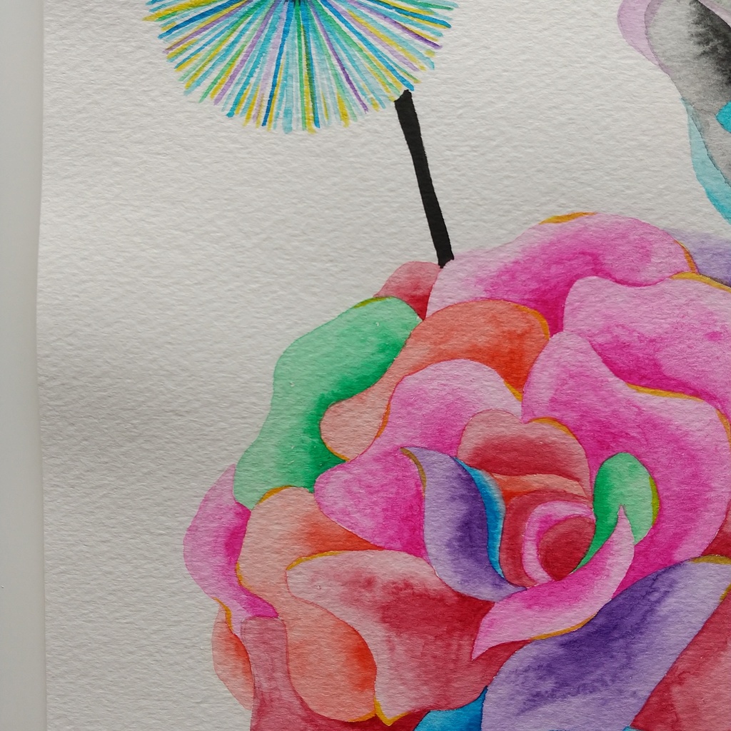 水彩画「どこにも存在しない花【4】」