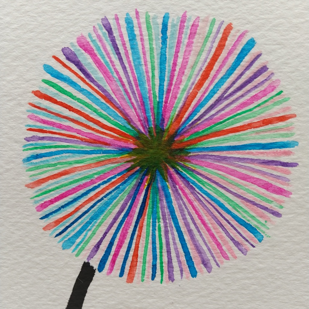 水彩画「どこにも存在しない花【4】」