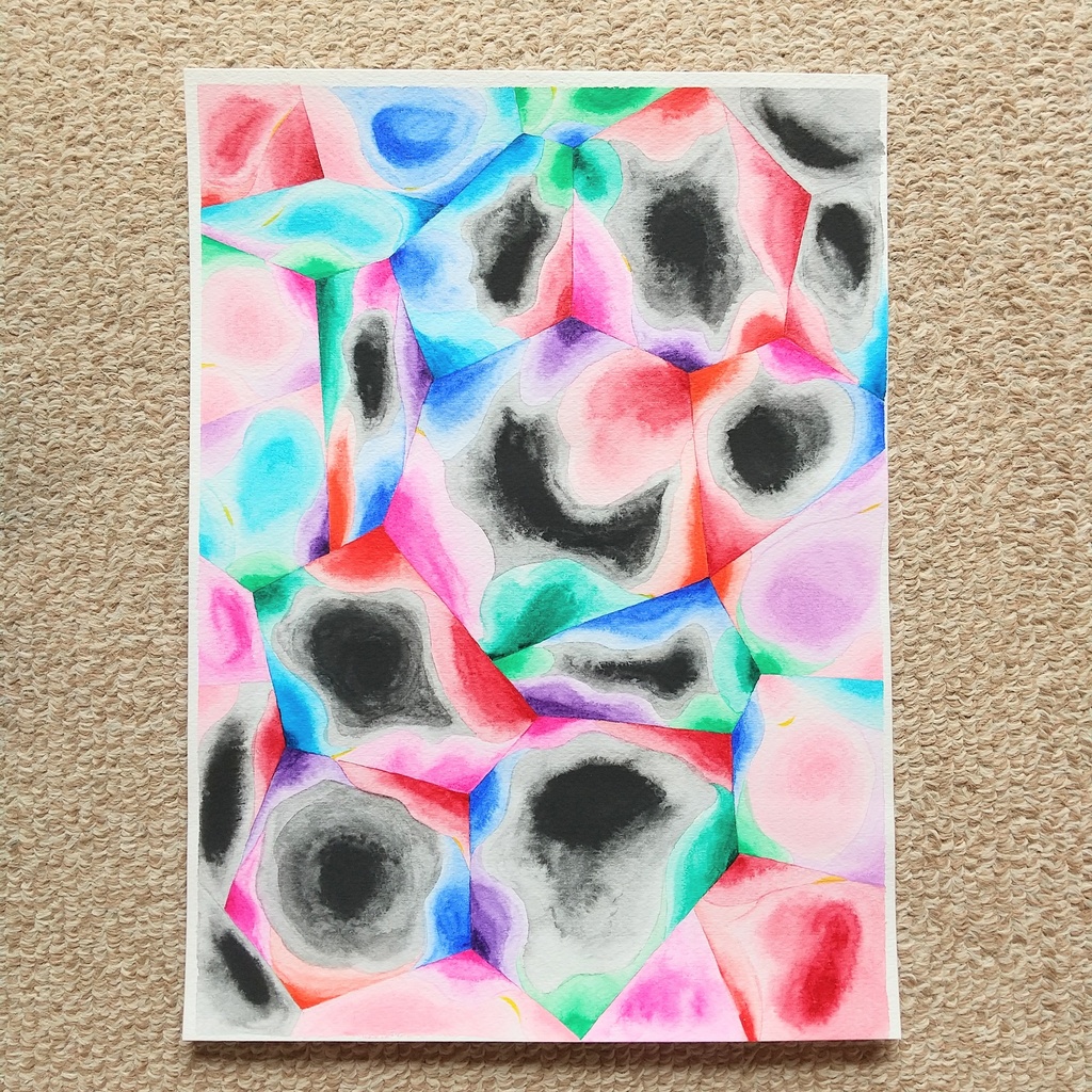水彩画 「厚く堅い壁【2】」