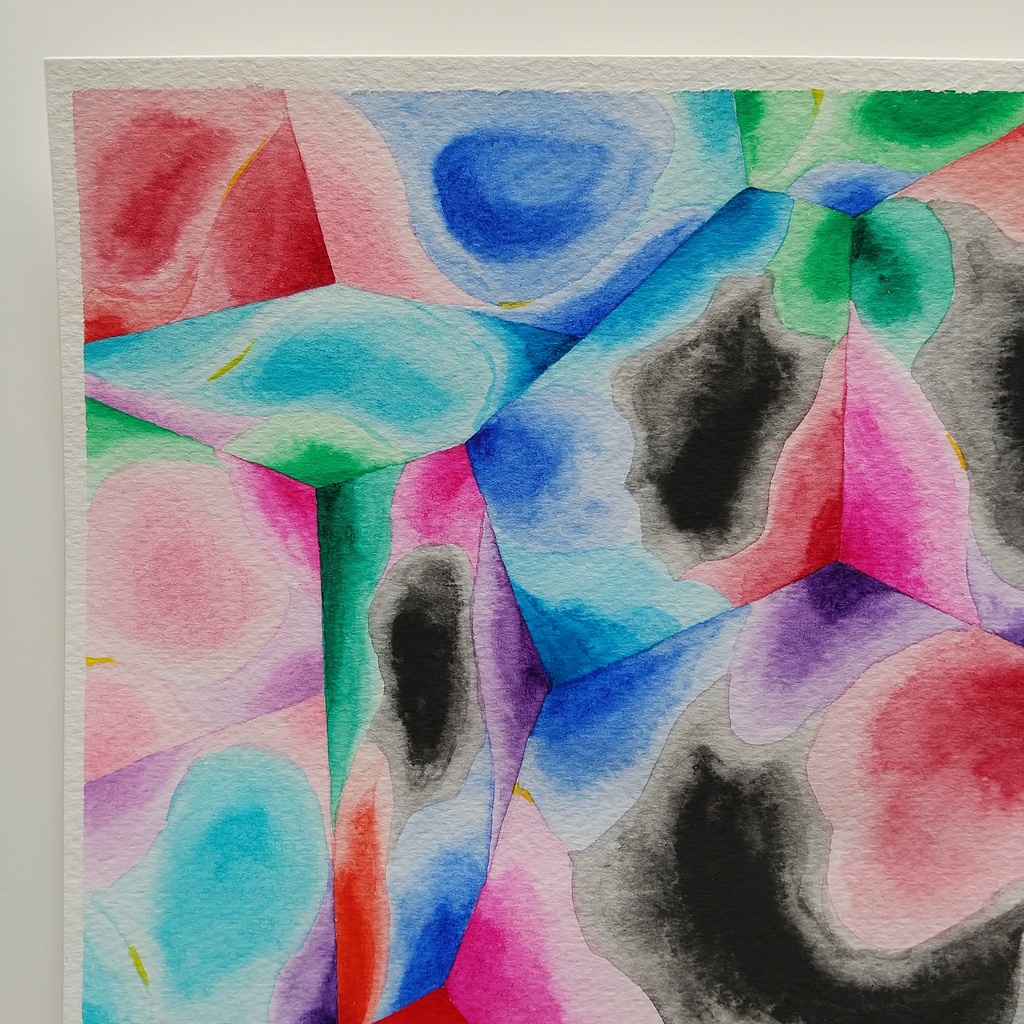 水彩画 「厚く堅い壁【2】」