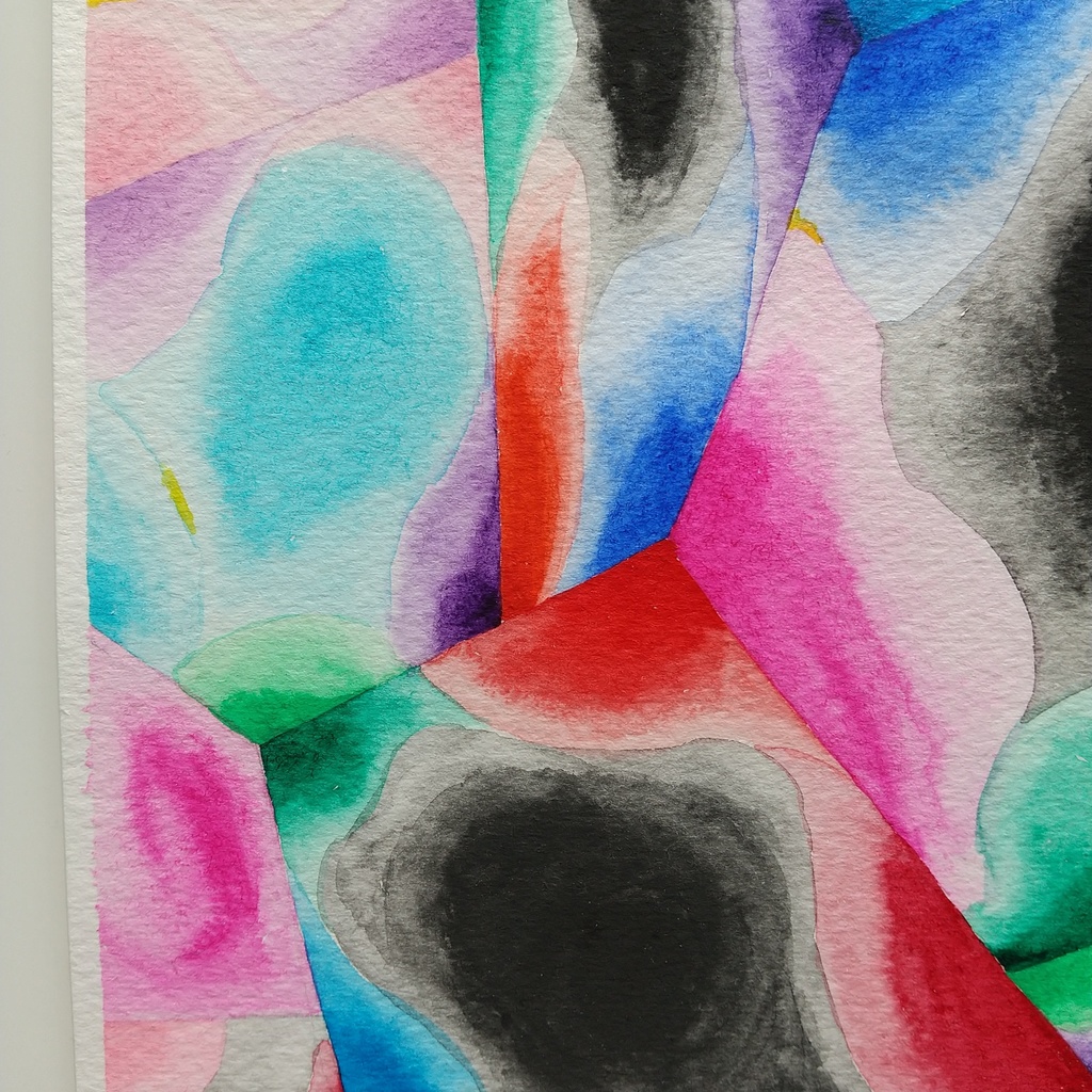 水彩画 「厚く堅い壁【2】」